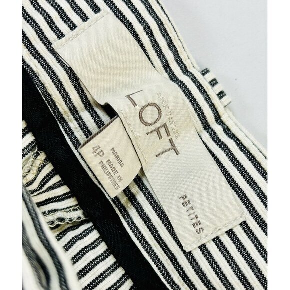 Ann Taylor Loft Seersucker Marisa Capri Pants Blue Stripes Size Petite 4 4P  EUC - Picture 12 of 12